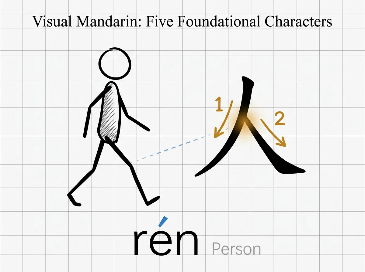 Visual Mandarin: Five Foundational Characters